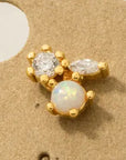 Triple Rhinestone Stud Earrings