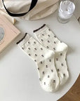 Floral Lace Trim Socks · White