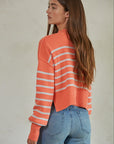Melinda Striped Sweater in Salmon
