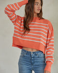 Melinda Striped Sweater in Salmon