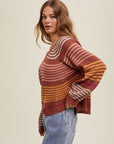 Burlwood Striped Knit Sweater
