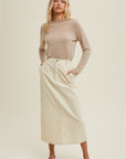 Tori Corduroy Back Slit Skirt
