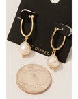 Gold Dipped Pearl Charm Earrings