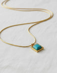 Vintage Gold Plated Turquoise Necklace