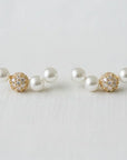 Zircon and Pearl Arc Earrings