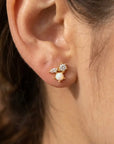 Triple Rhinestone Stud Earrings