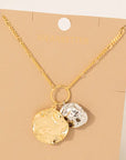 Warped Coin Charm Necklace