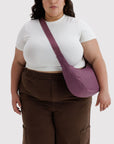 Medium Nylon Crescent Baggu · Wild Plum