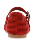 Zobia Knit Ballet Flats  ・Red