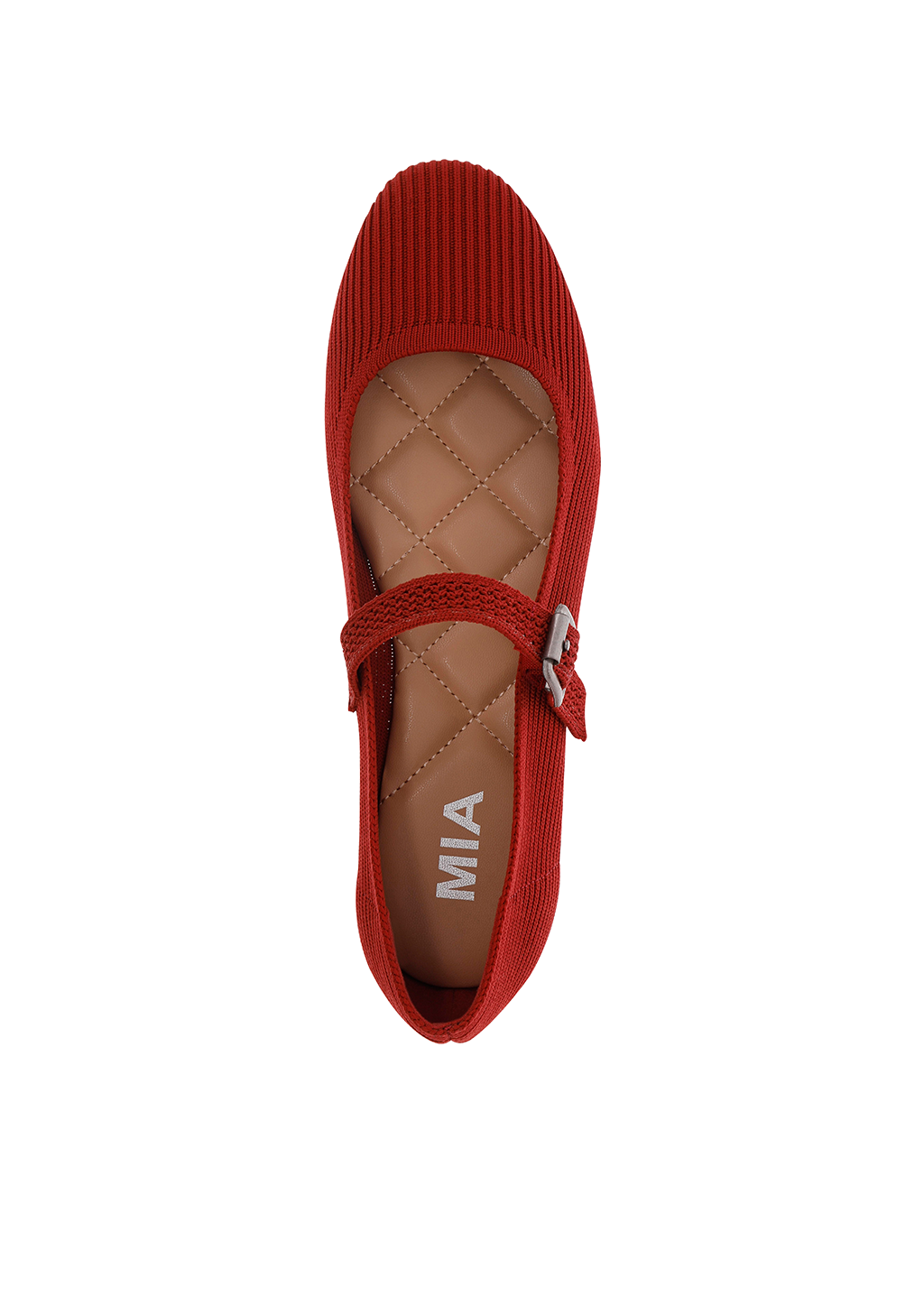 Zobia Knit Ballet Flats  ・Red