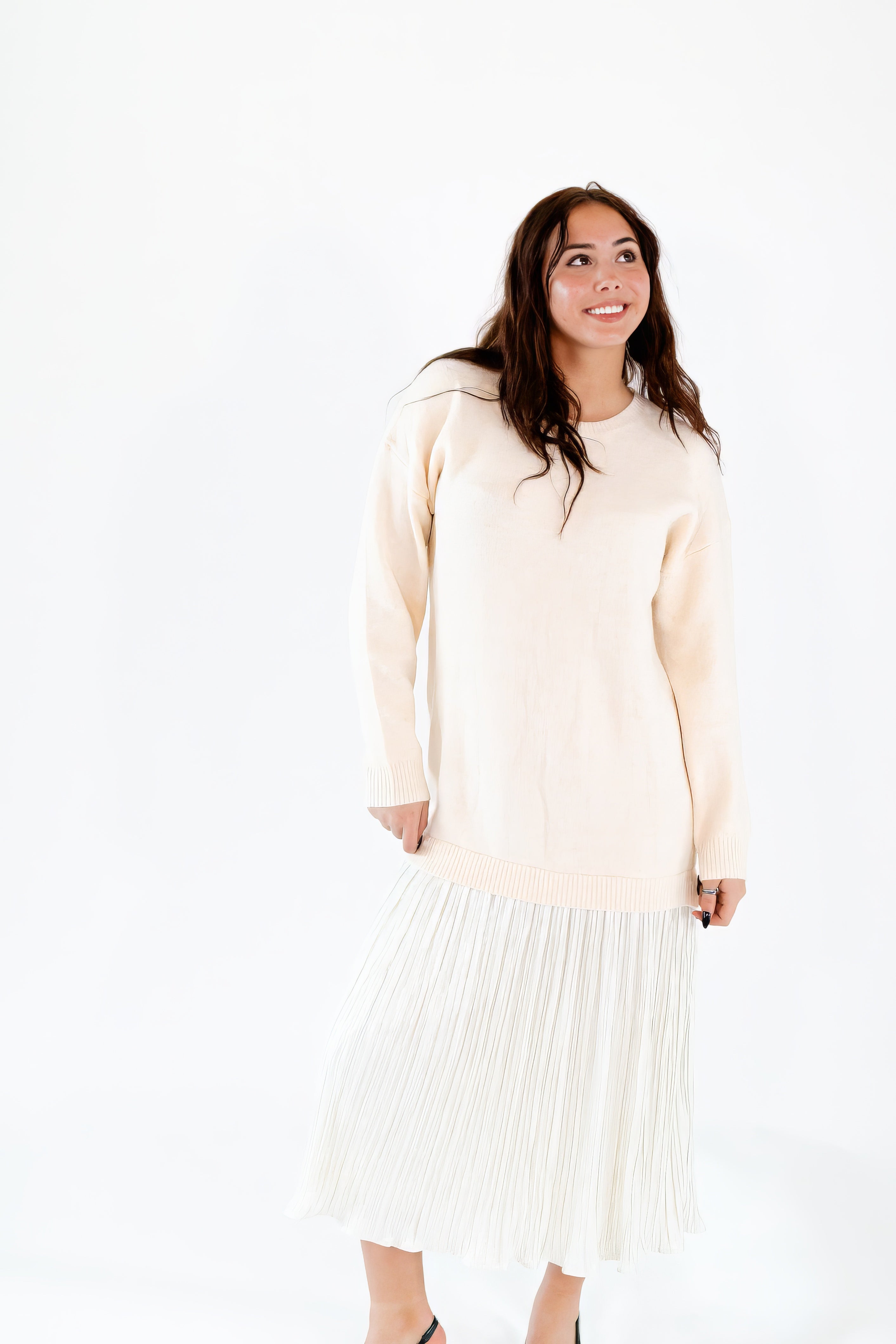 Collier Metallic Mixed Media Knit Dress – Twirl Boutique
