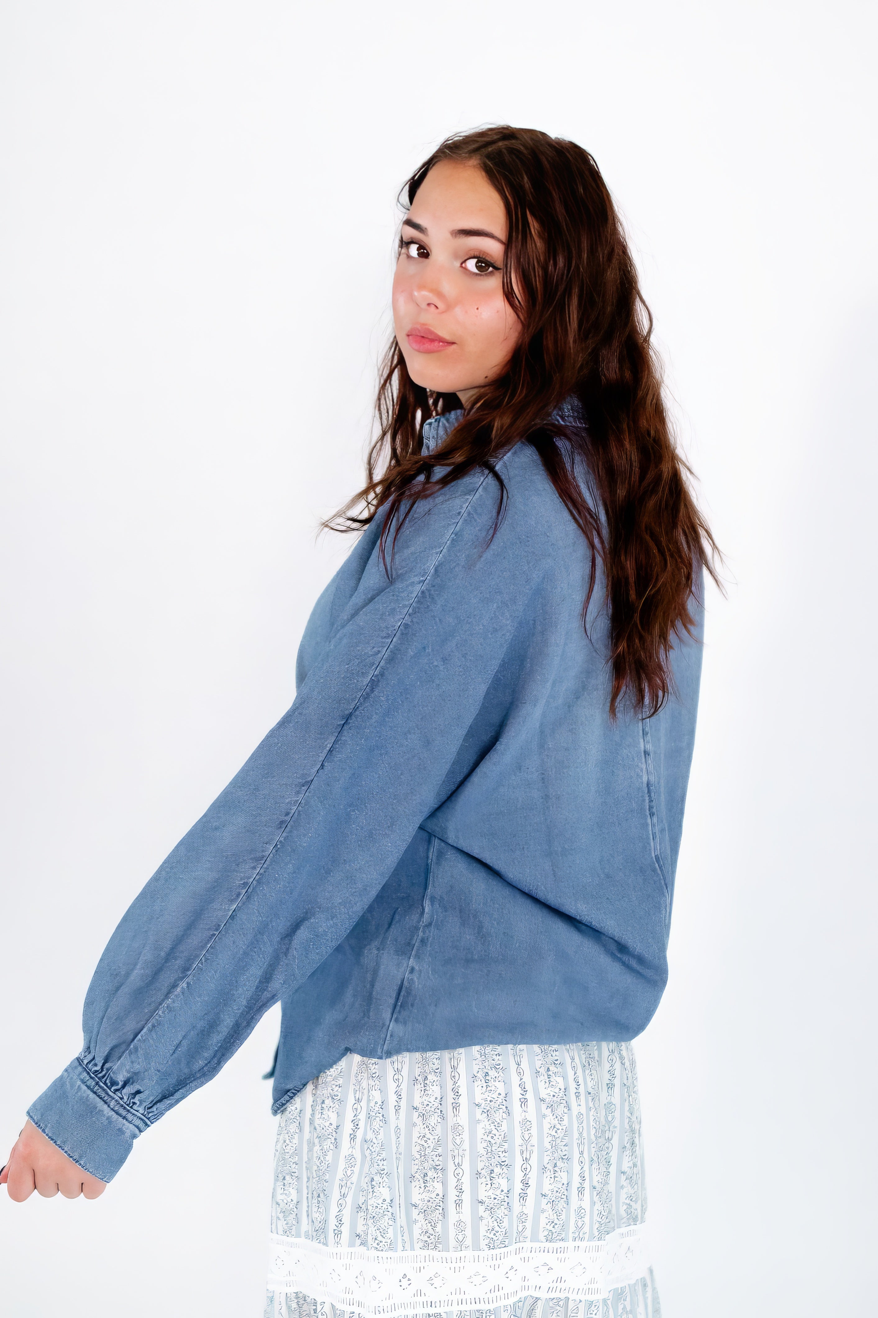 Aelia Denim Button-Up