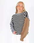 Aria Color Blocked Knit Sweater