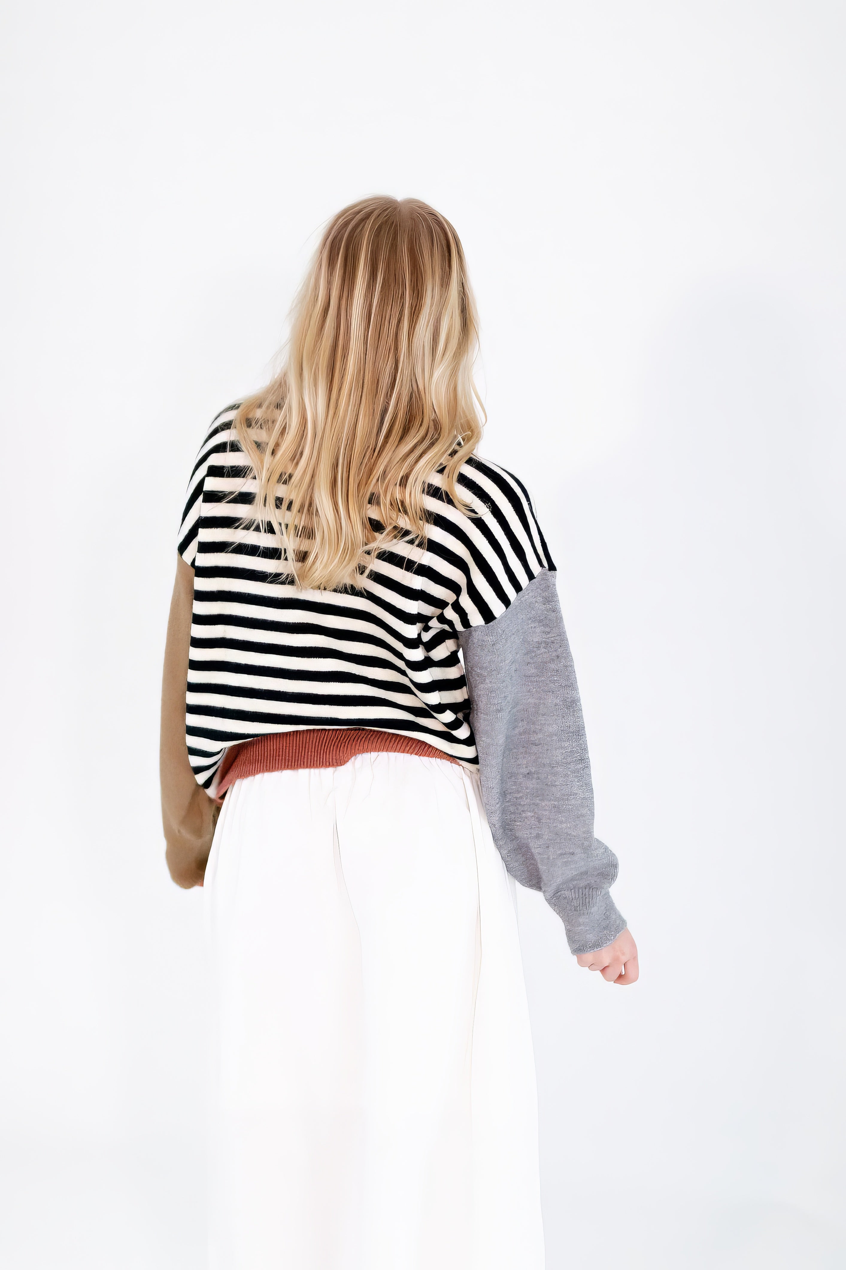 Aria Color Blocked Knit Sweater