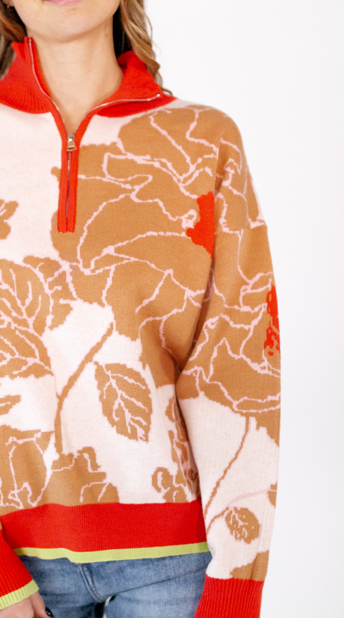 Richfield Floral Half-Zip・Rust