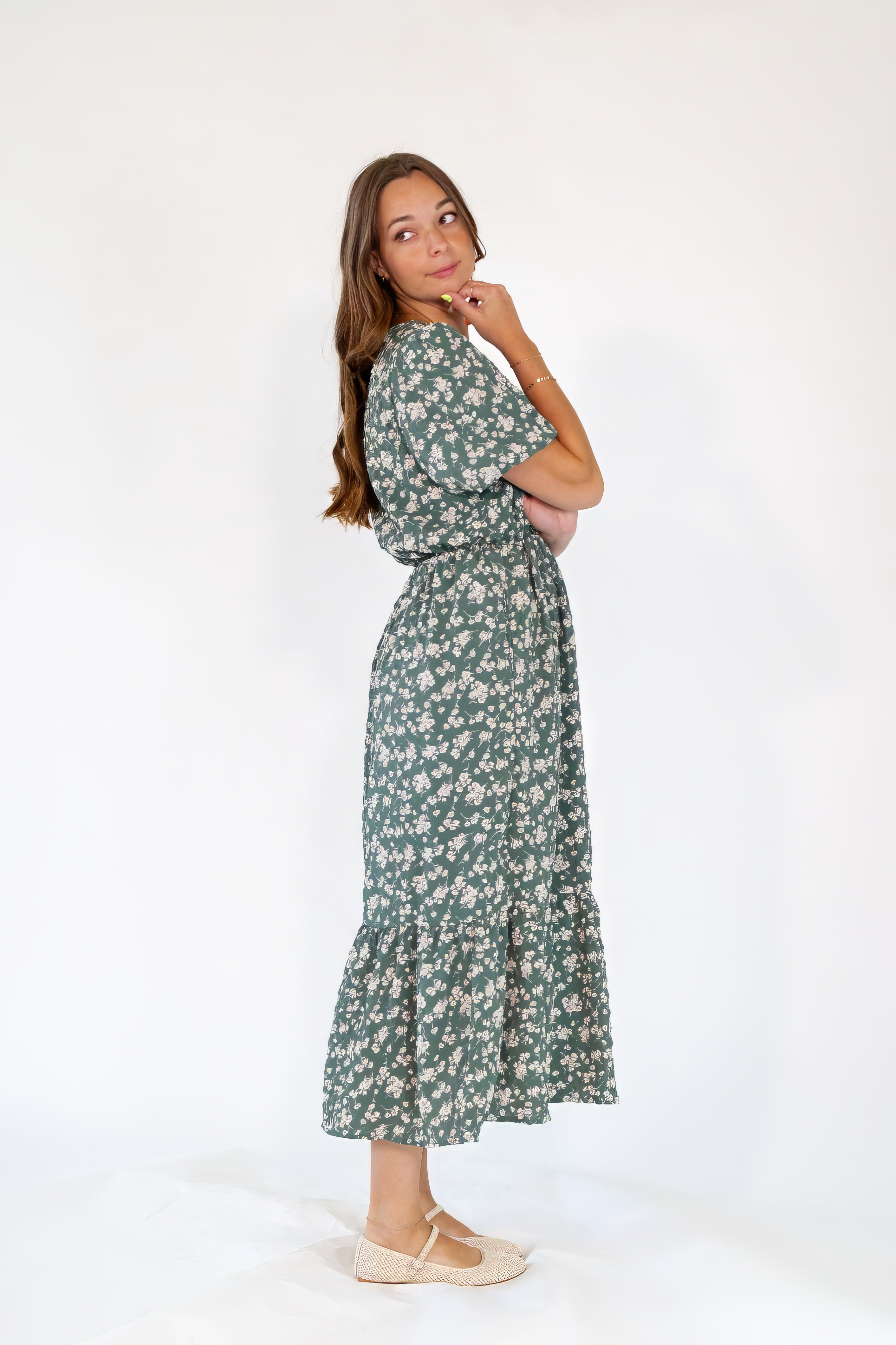 Jade Floral Midi Dress