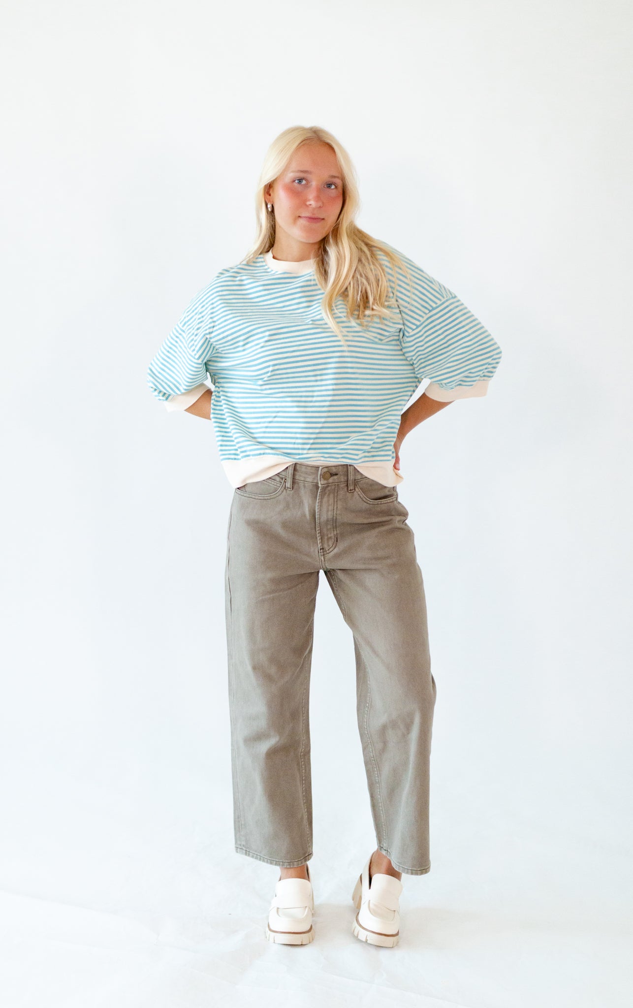 Tabby Crew Neck Striped Tee – Twirl Boutique