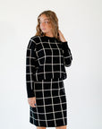 Adeline Windowpane Set・Black