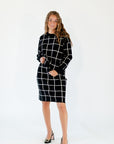 Adeline Windowpane Set・Black