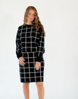 Adeline Windowpane Set・Black
