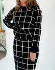 Adeline Windowpane Set・Black