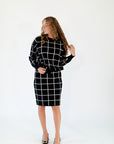 Adeline Windowpane Set・Black