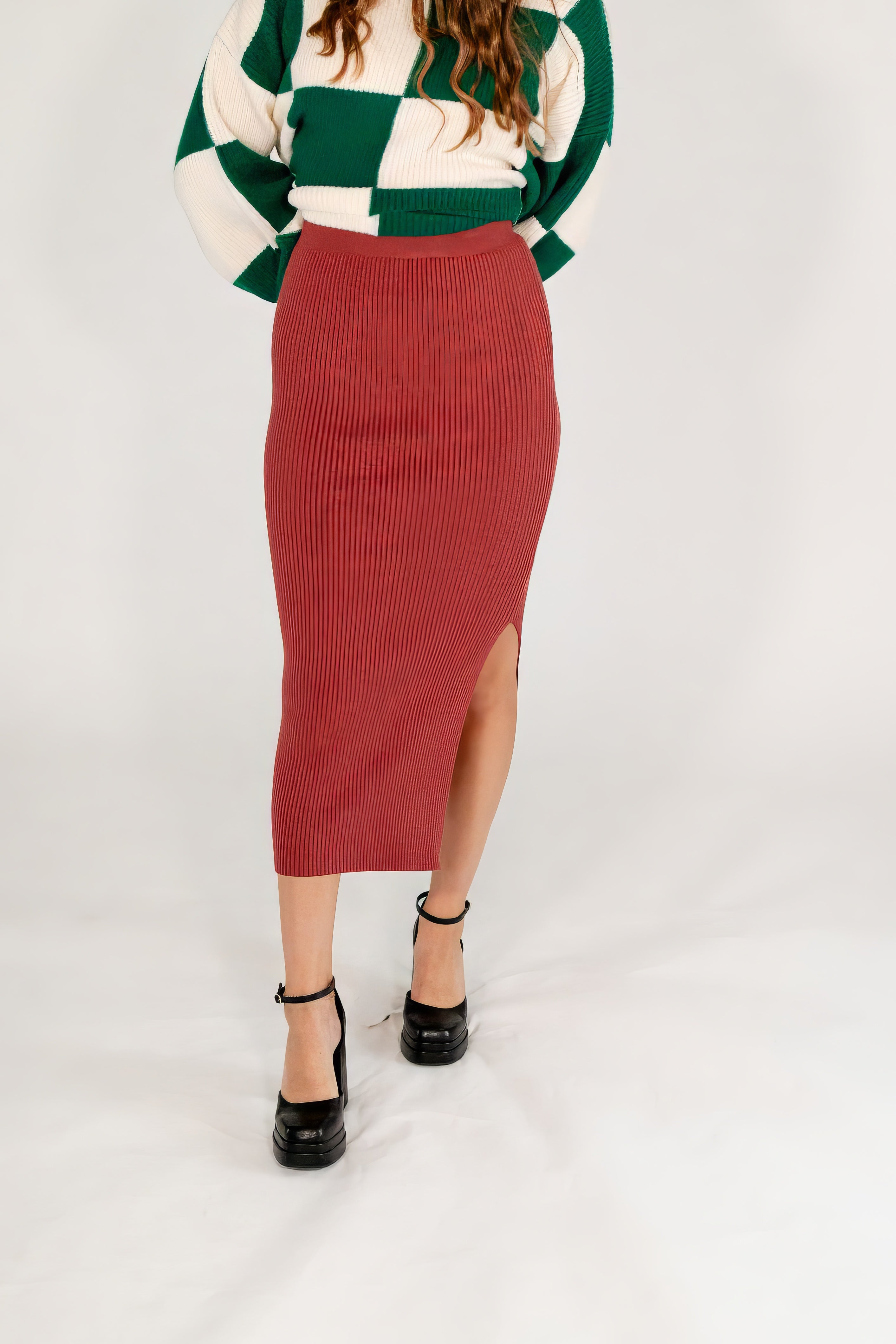 Lexy Ribbed Pencil Skirt