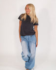 Allie Rouched Denim Pants・Mid-Wash