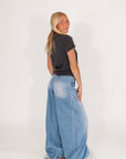 Allie Rouched Denim Pants・Mid-Wash