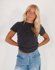 Allie Rouched Denim Pants・Mid-Wash
