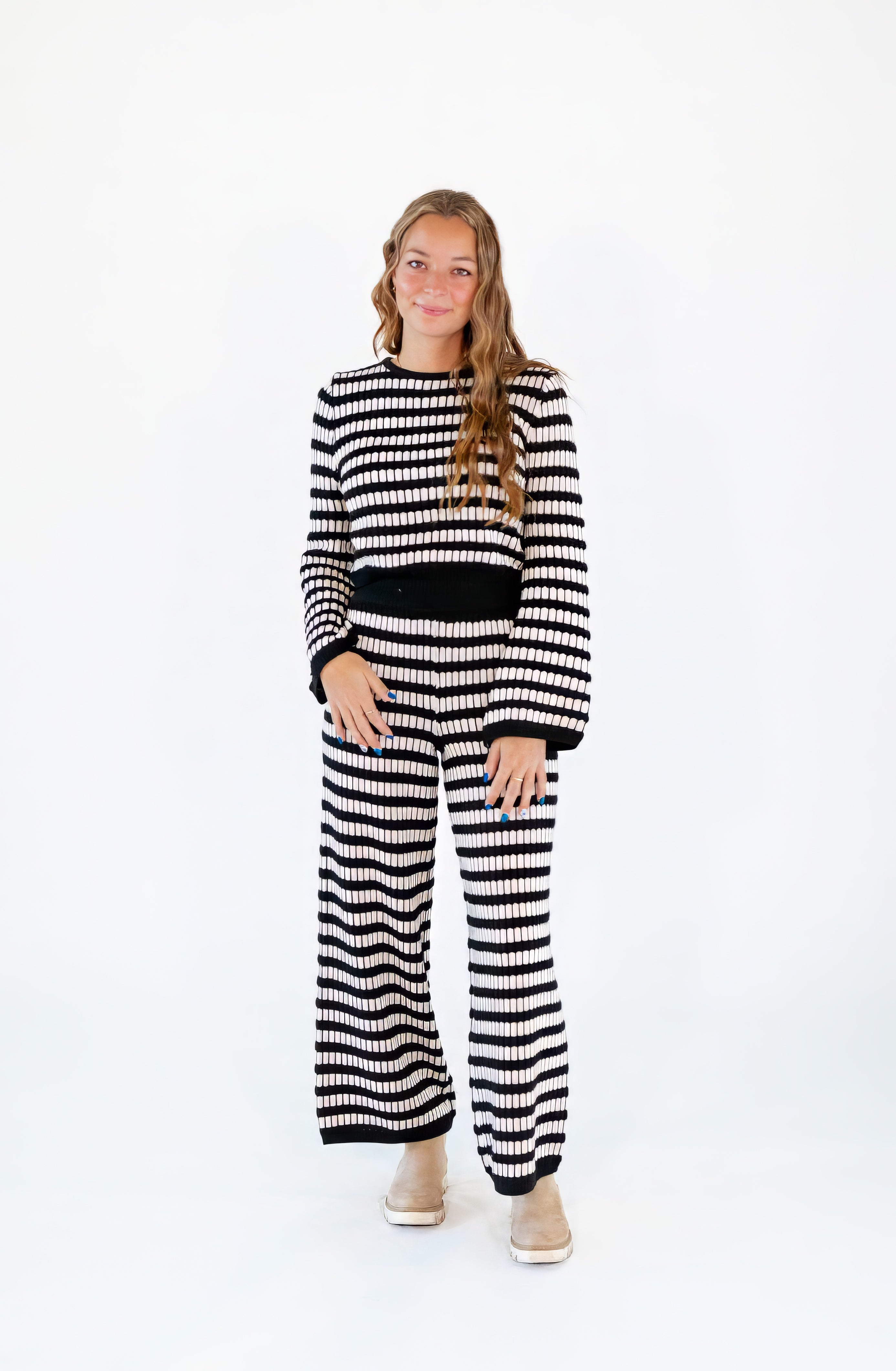 TWISTED PATTERNED KNITWEAR SET