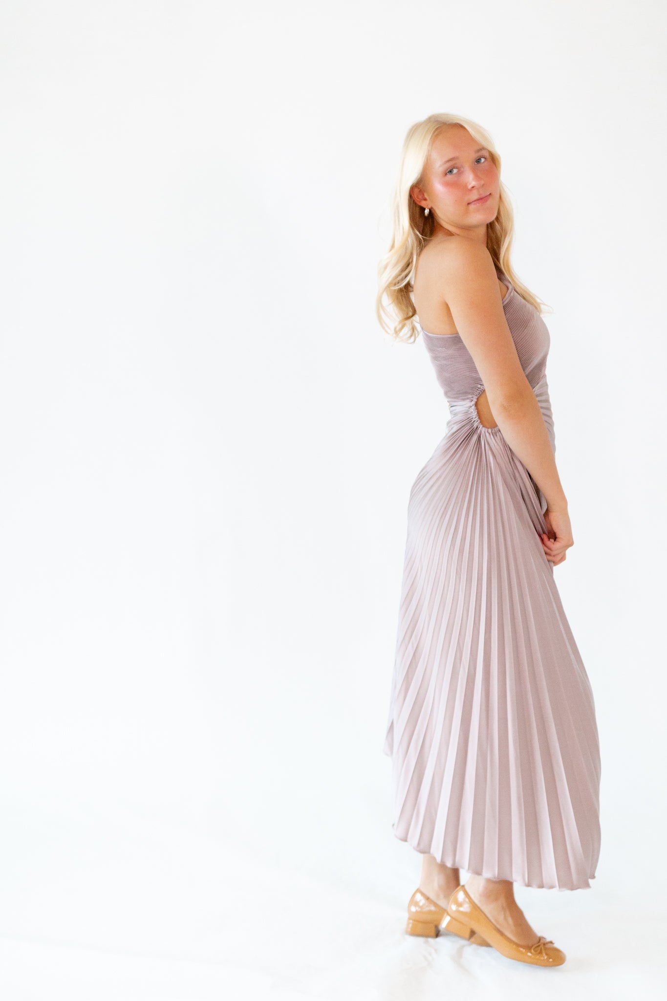 Golla Pleated One Shoulder Dress