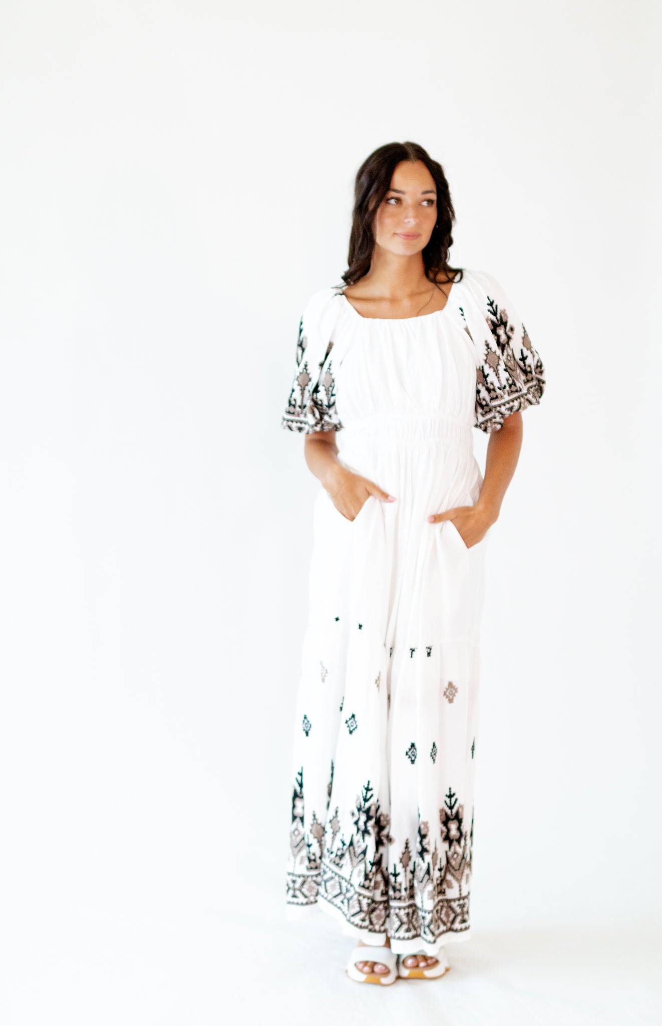 Hilda Embroidered Maxi Dress