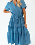 Deedee Tiered Chambray Dress