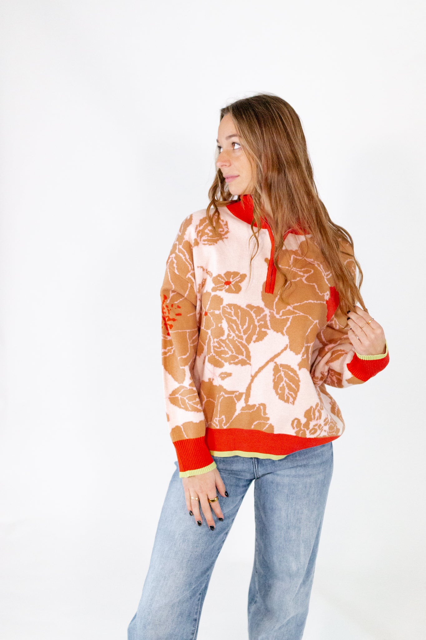 Richfield Floral Half-Zip・Rust