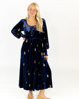 Alysha Velvet Embroidered Dress