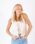 Gina Pinstripe Tie Front Vest