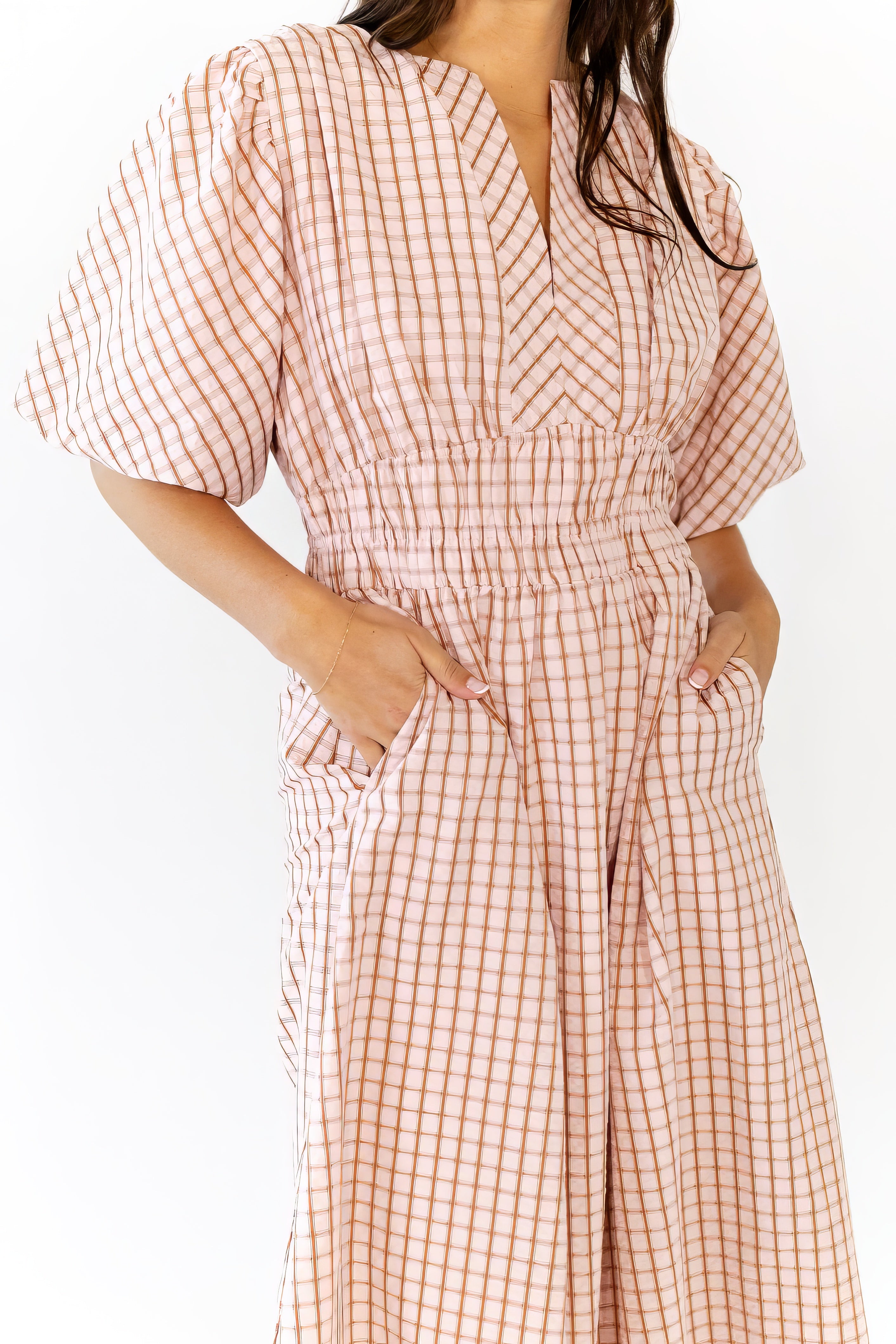 Tilly Checkered Midi Dress