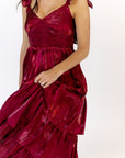 Collina Tiered Satin Maxi