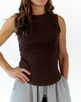 Rue Exposed Seam Tank · Chocolate