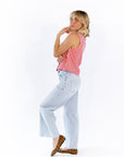 Cyra Plaid Button Down Tank