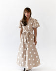 Bayside Polka Dot Dress · Taupe