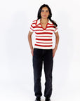 Cassie Scalloped Striped Top