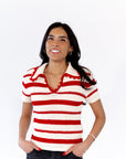 Cassie Scalloped Striped Top