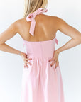 Deyna Bow Accent Halter Dress