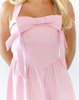 Deyna Bow Accent Halter Dress