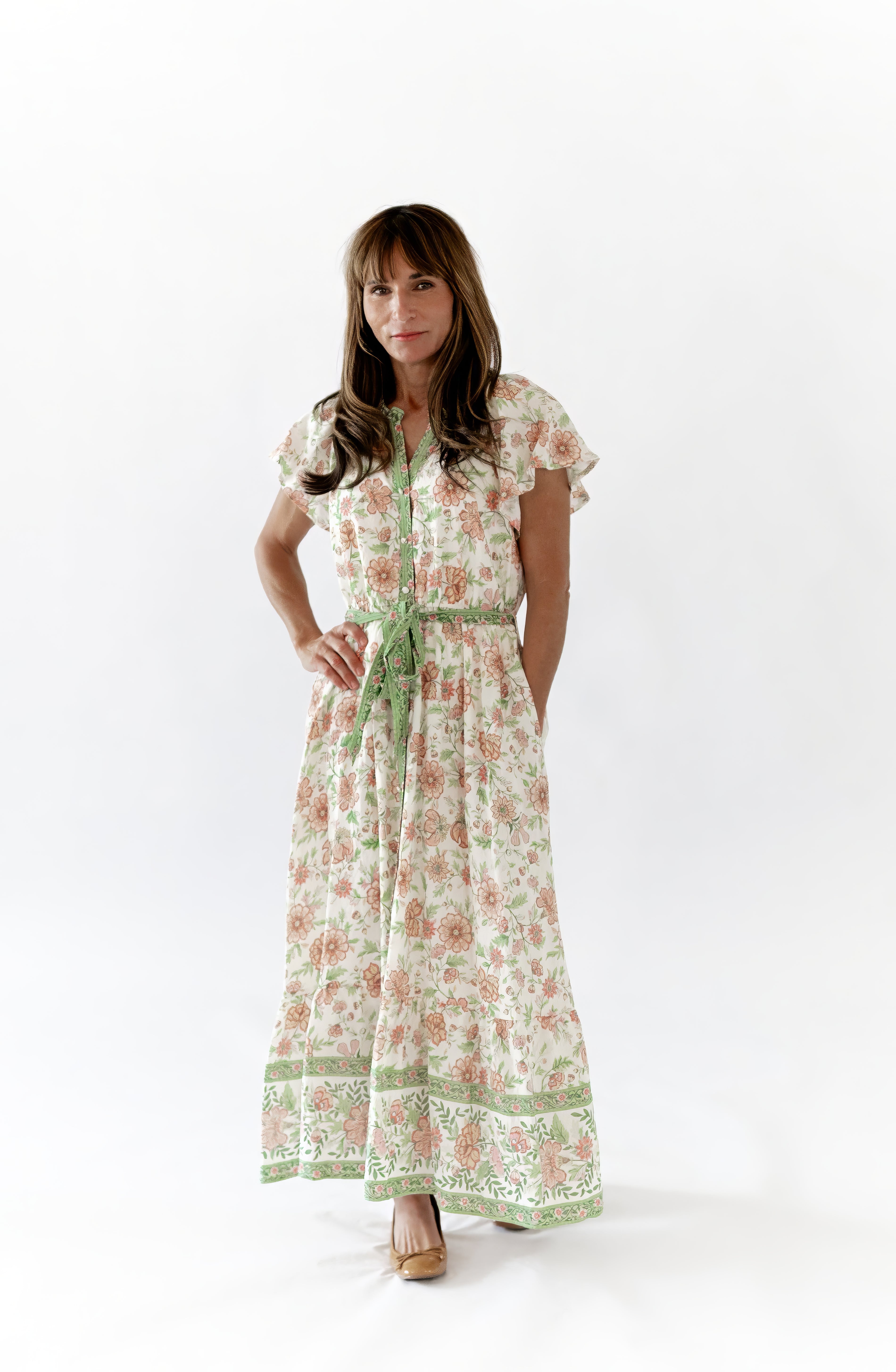 turquoise blue midi dress Shirred Midi Dress