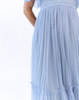Celia Ruffled Mesh Dress · Dusty Blue
