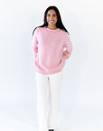 Jenny Cozy Stripe Sweater · Pink