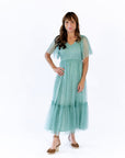 Celia Ruffled Mesh Dress · Sage Green